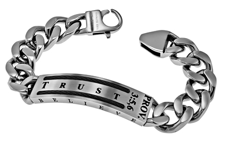 Men's Scripture ID Bracelet - Cable \"Trust\"