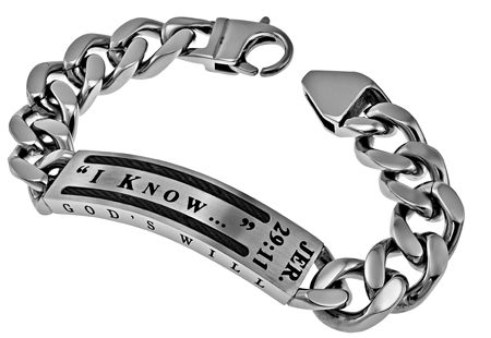 Men's Scripture ID Bracelet - Cable "I Know"
