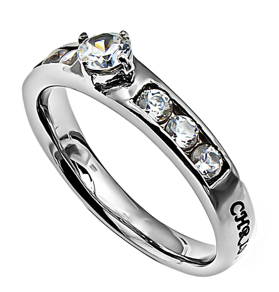 Princess Solitaire Ring Christ In Me Front
