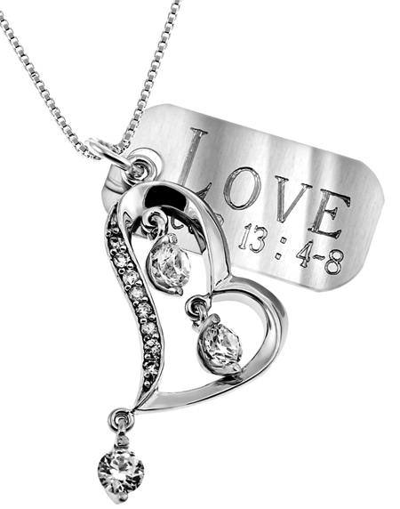 Custom Heart Scripture Necklace