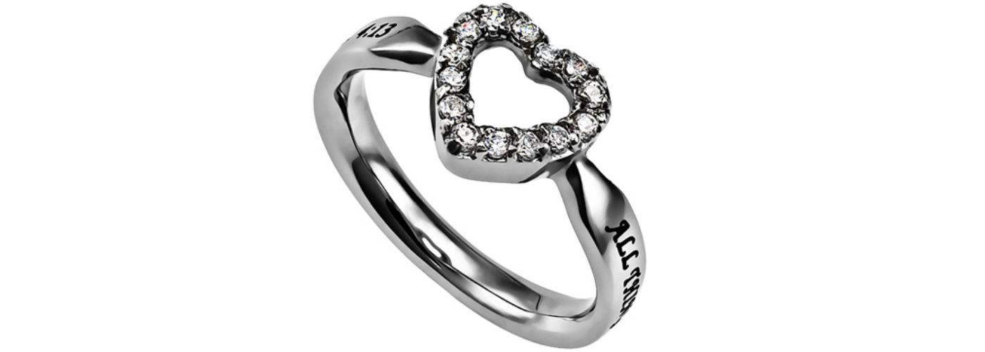 Scripture Open Heart Ring