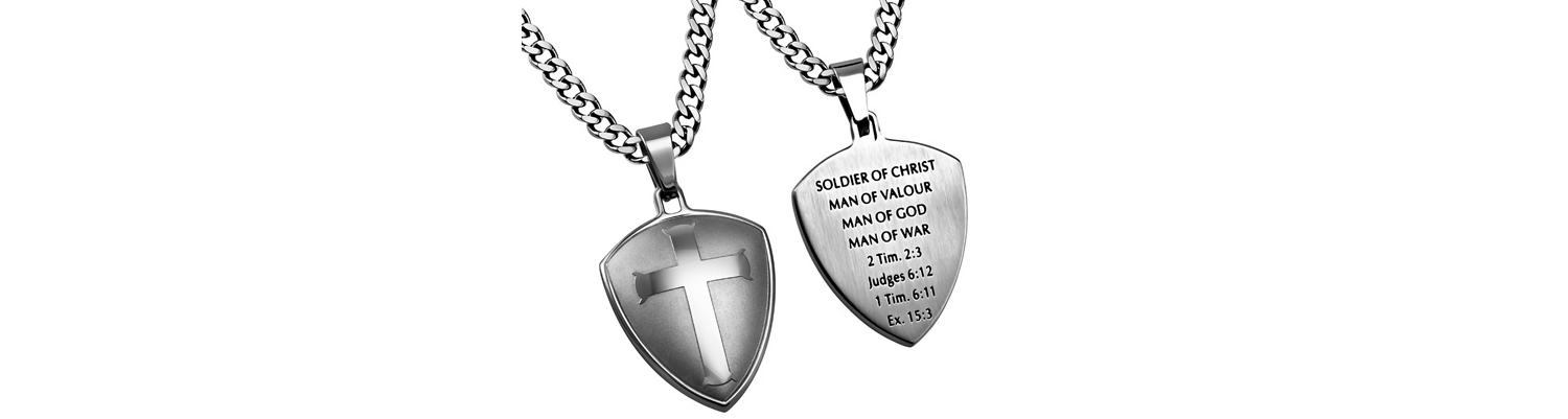 Man of War Cross Shield Necklace