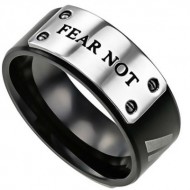 Men’s Rings With Scripture Plate – Black