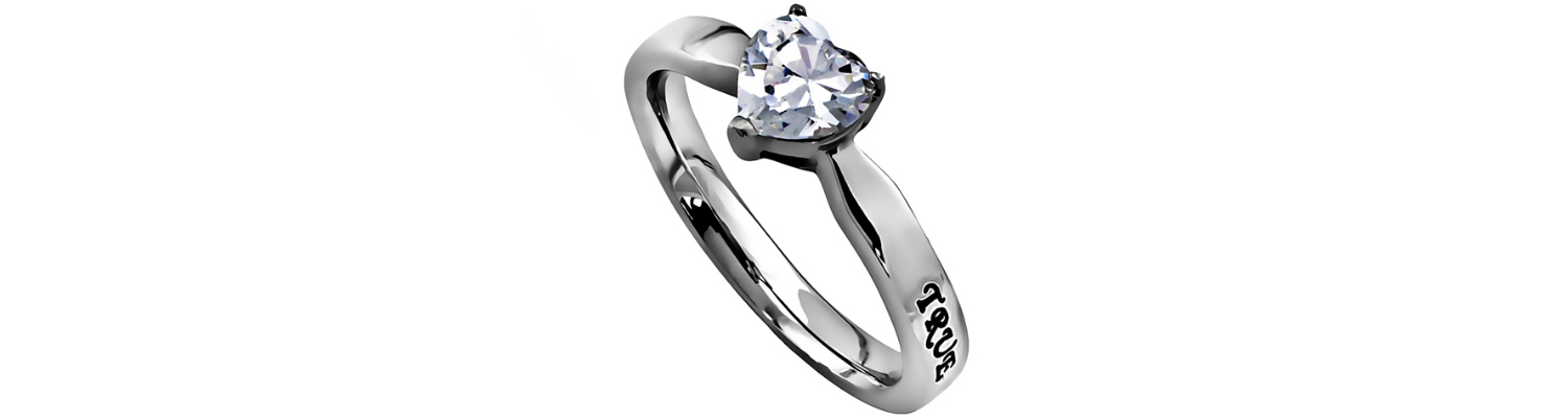 True Love Waits Solitaire Heart Ring