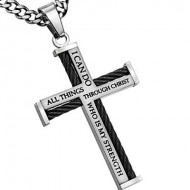 Men’s Scripture Necklace Cross