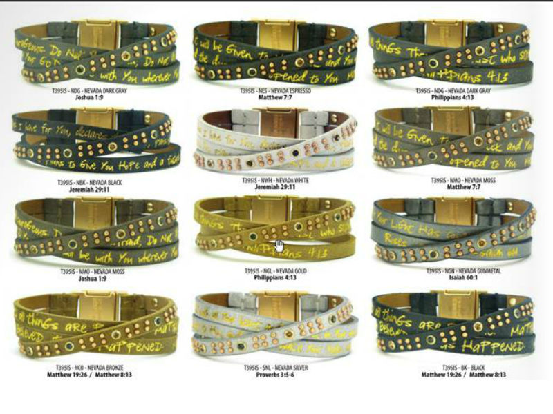 Leather Bracelets with Bible Verse