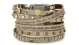 Rose Gold Leather Cuff Joshua 1-9