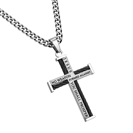Scripture Necklace for Men - No Weapon