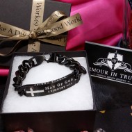 Men’s Black Bracelets with Cross