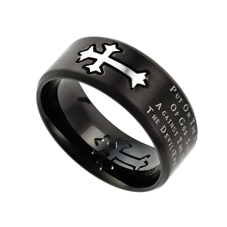 Black Cross Ring Armour Of God