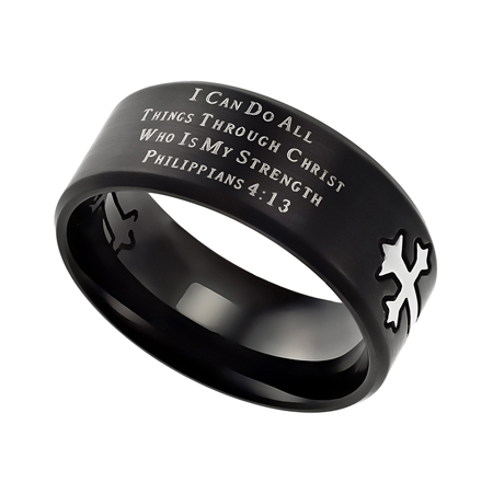 Black Cross Ring I Can Do All Things
