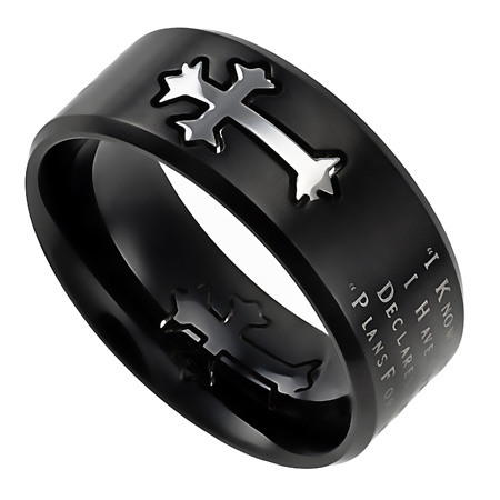 Black Cross Ring I Know The Plans
