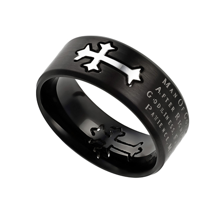 Black Cross Ring Man of God