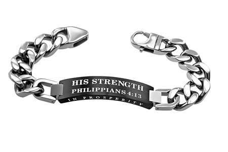 Men's Bracelet With Scripture - His Strength