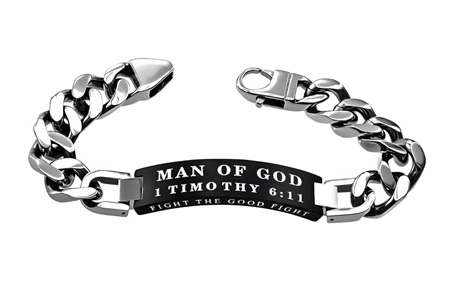 Men's Bracelet With Scripture - Man Of God