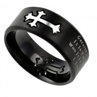 Men’s Black Ring With Cross