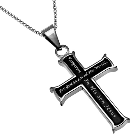 Black Cross John 3;16 Front
