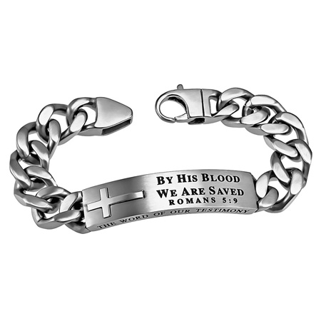 Silver Cross Bracelet Blood