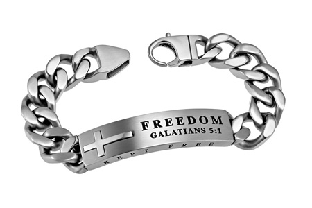 Silver Cross Bracelet Freedom