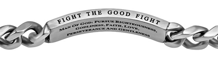 Silver Cross Bracelet Man of God back