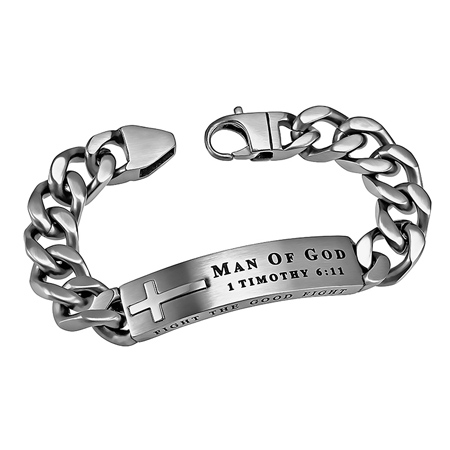 Silver Cross Bracelet Man of God