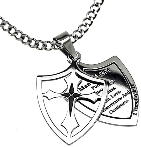 Christian Jewelry Shield Cross Black - Image 6