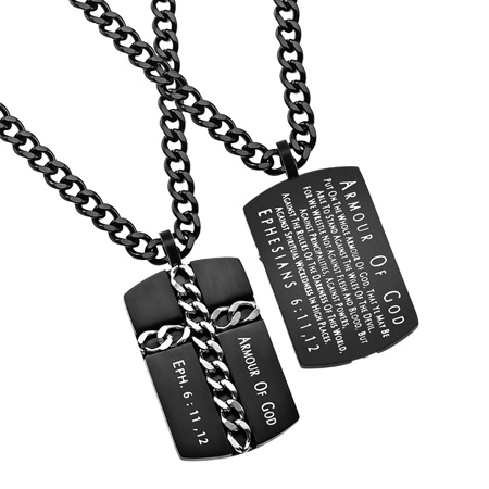 Man of God Cross Chain Necklace Armour of God