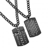 Man of God Cross Chain Necklace -Black