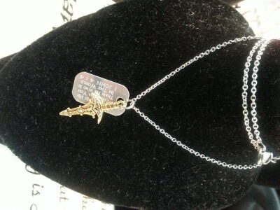 Two Tone Jewelry Armour Necklace with Sword