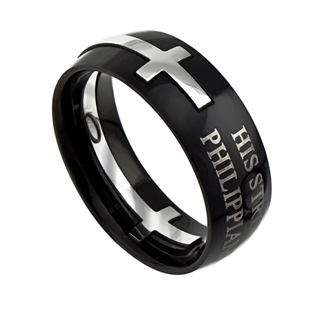 His Strength Philippians 413 black