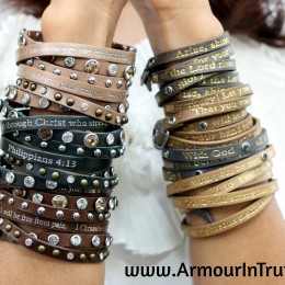 Scripture Leather Cuff