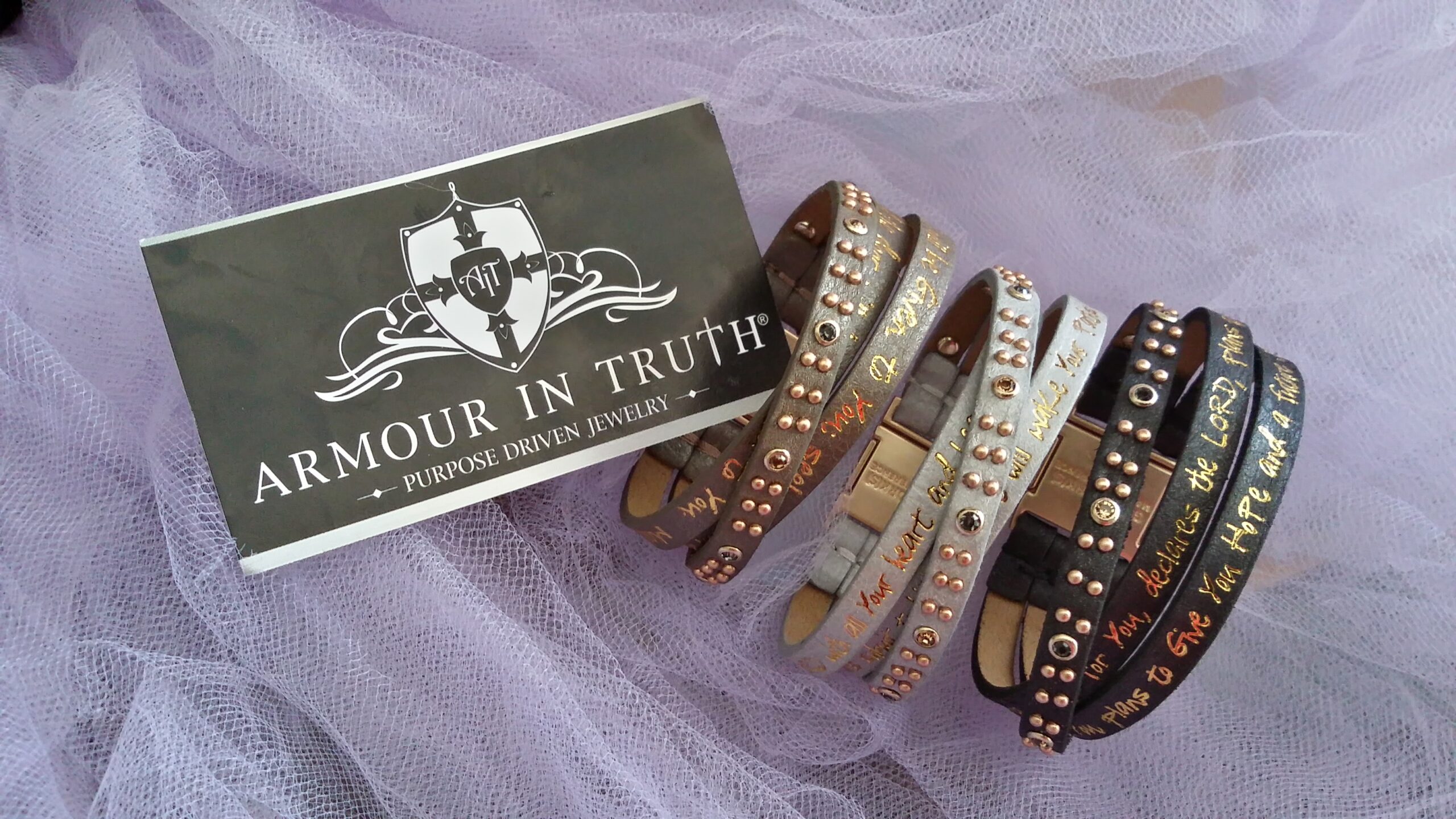 Leather Bracelets With Bible Verse Ask, Trust, Be Strong