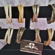 Leather Bracelets With Bible Verse -Gold