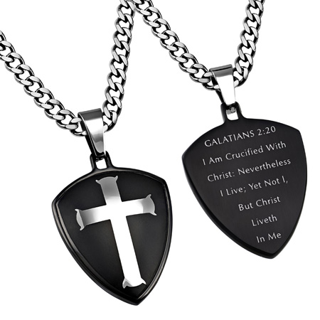Black Shield Cross Crucified