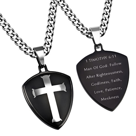 Black Shield Cross Man of God