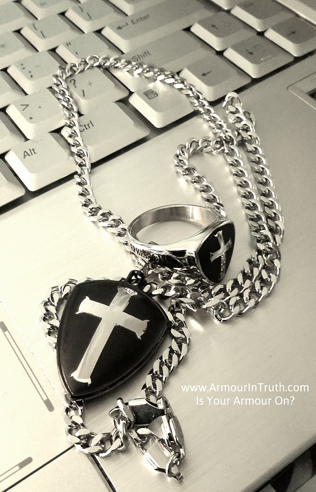 Black Shield Cross and Matching Ring