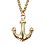 Gold Anchor With Scripture Necklace XL