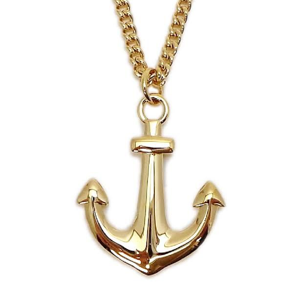 Gold Anchor With Scripture Necklace XL 