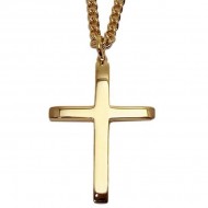 Gold Cross XL Necklace With Scripture