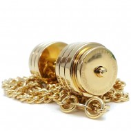Gold Weight Lifting Necklace With Scripture