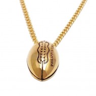 Gold Football Necklace With Scripture