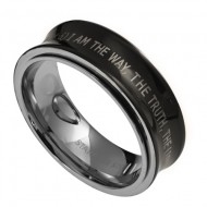 Spinner Scripture Ring For Men Black