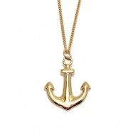 Gold Anchor With Scripture Necklace