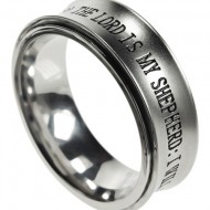 Spinner Scripture Ring For Men Silver