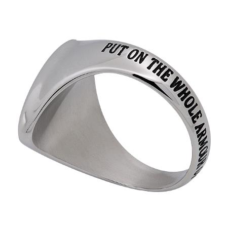 Men's Scripture Ring With Cross - Image 3