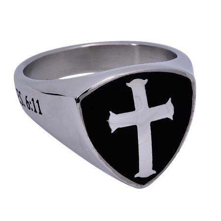 Men's Scripture Ring With Cross