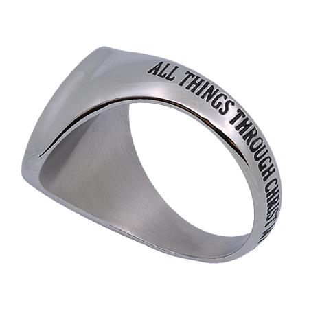 Men's Scripture Ring With Cross - Image 4