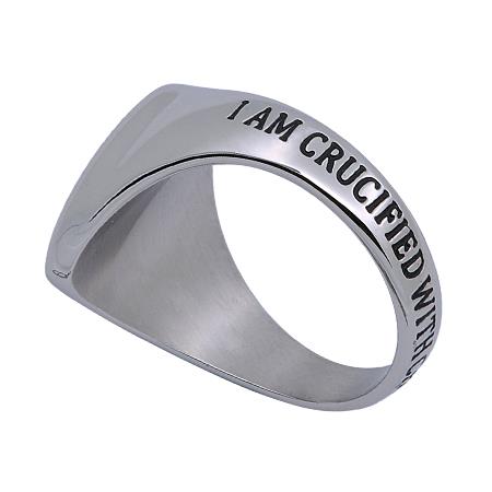 Men's Scripture Ring With Cross - Image 9