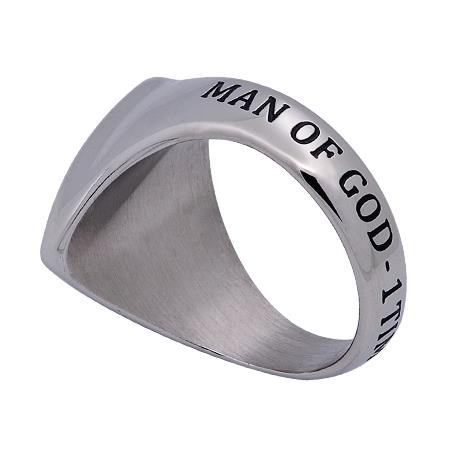Men's Scripture Ring With Cross - Image 6