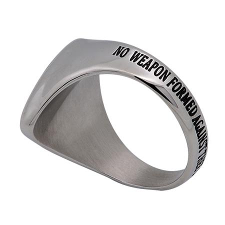 Men's Scripture Ring With Cross - Image 7
